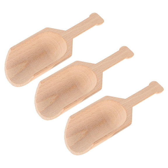 Raindrops  3 Pcs Spoon Canister Wooden Ergonomic Spoons Bath Salt Scoop