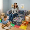 thumbnail image 4 of LinkRomat Modular Kids Play Couch, Toddler & Child Sectional Sofa, Glow in Dark, 3-in-1 Convertible Play Couch with High-Density Foam for Boys Girls, 4 of 10