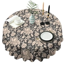 Pioneer Flower Floral Print Pattern Round Tablecloth 60"x60",Wrinkle Wipeable Table Cloth for Kitchen Dining Room Picnic Patio Party