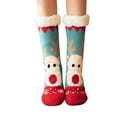 thumbnail image 3 of Christmas Socks Casual Non Slip Winter Warm Thickened Mid Calf Socks Soft Cozy Fuzzy Fleece Lined Home Comfortable Crew Socks for Women Sky Blue, 3 of 5
