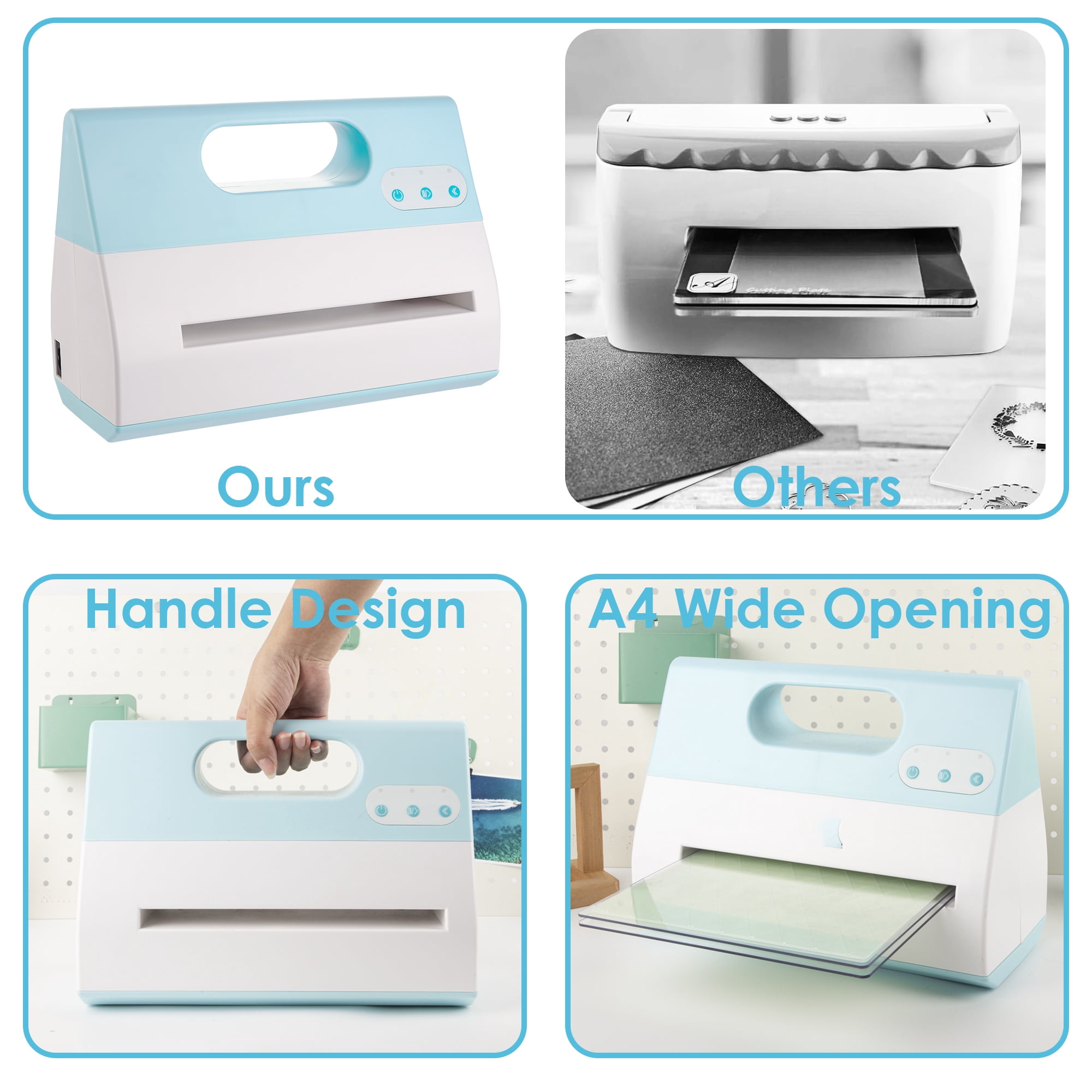 Blue Color Electric A4 Die Cutting & Embossing Machine for Arts & Crafts, Scrapbooking & Cardmaking,9” Opening