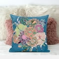 thumbnail image 3 of Friendship Bouquet Throw Pillow with Removable Cover in Blue Pink Peach 16x16, 3 of 5
