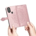 thumbnail image 7 of Feishell Embossed PU Leather Wallet Phone Case for Motorola Moto G Power (2022) 6.5 inch,Full Protection Magnetic Clasp Flip Stand Card Slots Shockproof Protective Cover with Hand Strap,Rosegold, 7 of 7
