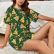 thumbnail image 4 of Balery Pizza Conjunto de Pijama para Mujer con Estampado, Dos Piezas de Manga Corta y Shorts, Ropa de Dormir Suave con Cuello Redondo y Bolsillos-Small, 4 of 6