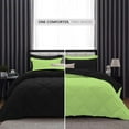 thumbnail image 3 of DNG Creations 3 Piece Reversible Diamond Pattern Solid Comforter 800 Threads Count ( Twin/ Twin XL - Size ) 100% Egyptian Cotton All-Season 550 GSM ( Sage/Black Colour ), 3 of 7