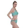 thumbnail image 2 of Kdxio Teal Green Glitter for Womens High Waisted Bikini Top Sports Style Two Piece Bathing Suits, 2 of 5