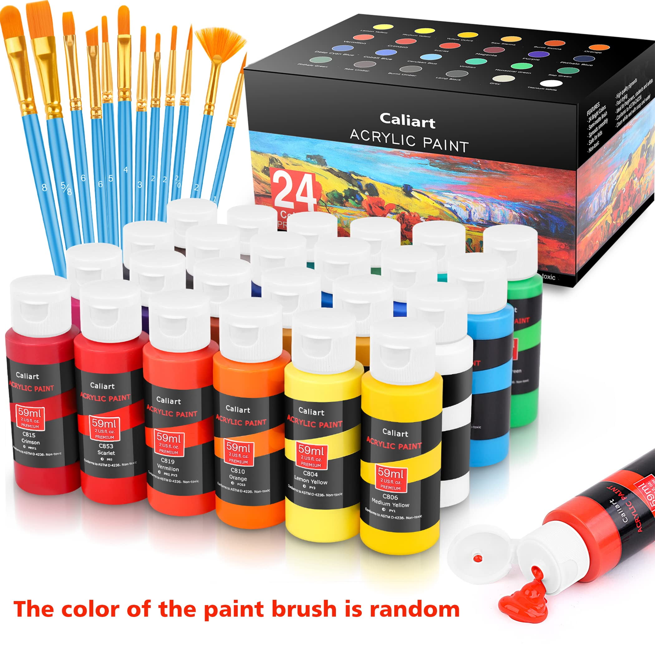 URMAGIC Acrylic Paint Set for Kids,Washable Watercolor Paint Sets,DIY  Graffiti Paint,Acrylic Pigment Set with 1 Brushes and 6 Colors Paint