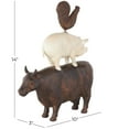 thumbnail image 4 of 10" x 14" Brown Polystone Stacked Farm Animals Sculpture with Cream Accent, by DecMode, 4 of 14
