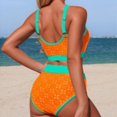 thumbnail image 5 of NMMUED Women's High Waisted Bikini Sets Sporty Two Piece Swimsuits Color Block Bathing Suits Full Coverage Bikini, 5 of 7