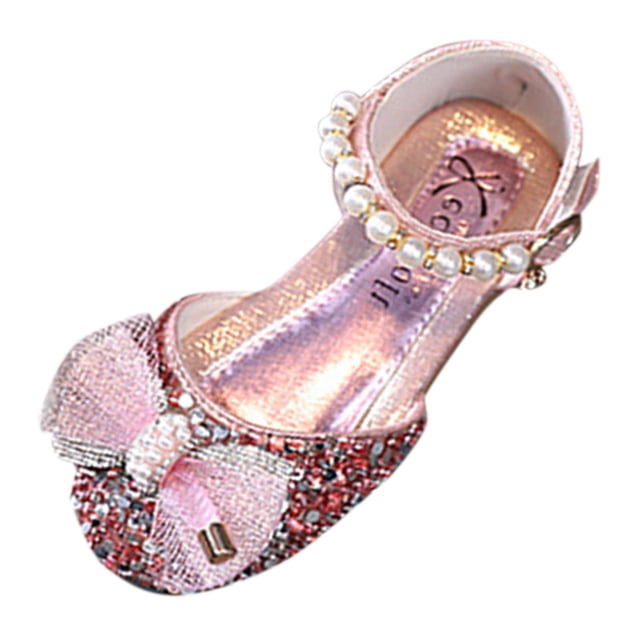 MAOWAPLG Sandales pour Filles Mode Été Sandales pour Filles Chaussures de Danse Performance Robe Paillettes Perles Maille Boucle Nœud Chaussures de Princesse