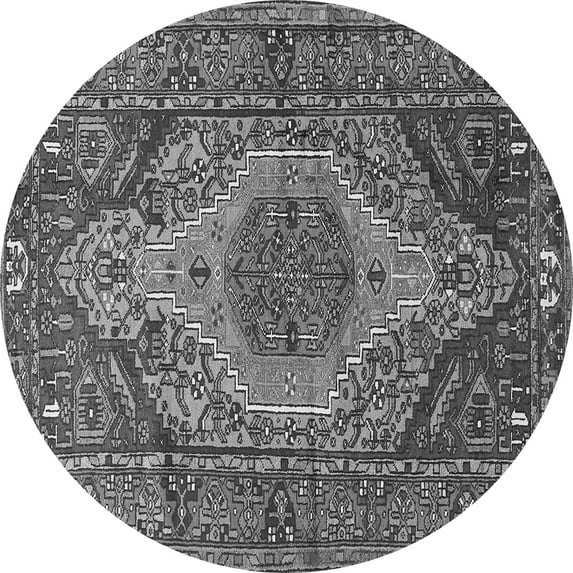 Ahgly Company Indoor Round Persian Gray Traditional Area Rugs, 4' Round