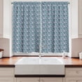 thumbnail image 2 of Ambesonne Boho Kitchen Curtains, Sakura Botanical Japanese Art, 55"x39", Seafoam and Deep Sky Blue, 2 of 3