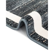 Jill Zarin Uptown Collection Area Rug - Lenox Hill (8' Round Navy Blue/Ivory)