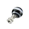thumbnail image 2 of Aspen Creative 24009 Black and White Glass Ball Lamp Finial in Nickel Finish, 2" Tall (1 Pack), 2 of 7