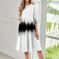 thumbnail image 2 of FrzhBrz Women's Plus A-Line Swing Dress Floral Printed 2025 Casual Cute Midi Dress 3/4 Sleeves Crew Neck Flowy Midi Dress with Pockets, 2 of 5