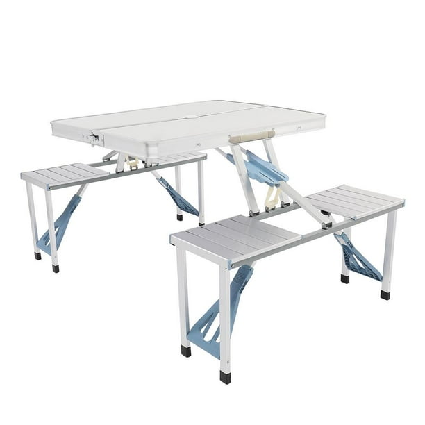 SalonMore Portable Folding Picnic Table with 4Person Chair Seats