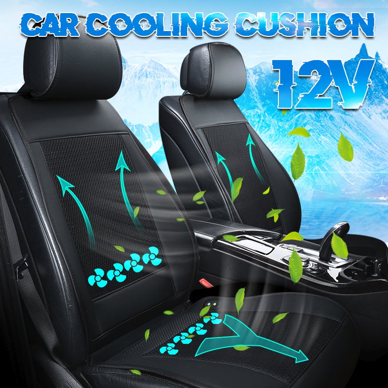 12V Front Cooling Fan Car Seat Cover Breathable Pad Mat for Auto Chair
