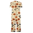 thumbnail image 5 of Juesizh Pajamas for Women Set Plus Size Halloween Print Loungewear Casual Comfy Short Sleeve Capris Pajamas, S-3XL, 5 of 7