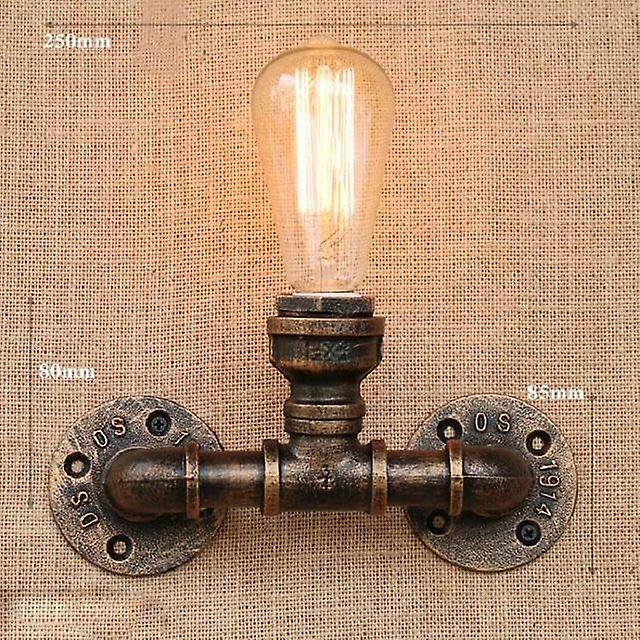 Lámpara de pared industrial retro vintage hierro óxido lámparas de tubería de agua e27 loft luz plateada iluminación interior hogar dormitorio restaurante deco - Plata Kuyhfg Bienvenido a Kuyhfg