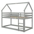 thumbnail image 2 of Aukfa Twin-over-Twin Bunk Bed - Wood Bunk Bed with House Roof for Kids - Gray, 2 of 8