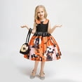 thumbnail image 6 of HCNTES Girls Skirt Comfortable Soft Fashion Halloween Print Children Prom Performance Dress(Orange,7-8 Years), 6 of 8