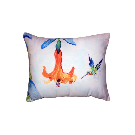 Betsy Drake KS639 11 x 14 in. Hummingbird & Trumpet Vine Small No-Cord Pillow