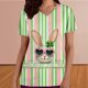thumbnail image 2 of Camiseta de Manga Corta con Cuello en V Impreso de Pascua para las Mujeres con Camiseta de Vacaciones de Verano Casual de Bolsillo, 2 of 6