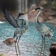 thumbnail image 6 of Crane Statues for Garden Decor, Bird Yard Art Coastal Ocean Decor, Outdoor Heron Garden Animal Sculptures for Backyard, Yard, Patio, Porch, Gray, 6 of 7