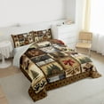 thumbnail image 3 of Feelyou Western Lodge Cabin Queen Comforter Set, Jungle Bear Deer Animal Bedding Sets, Rustic Countryside Reversible Bedding Comforter Set, Wheat Brown Super Cozy Room Decor, 3 Pieces, 3 of 8