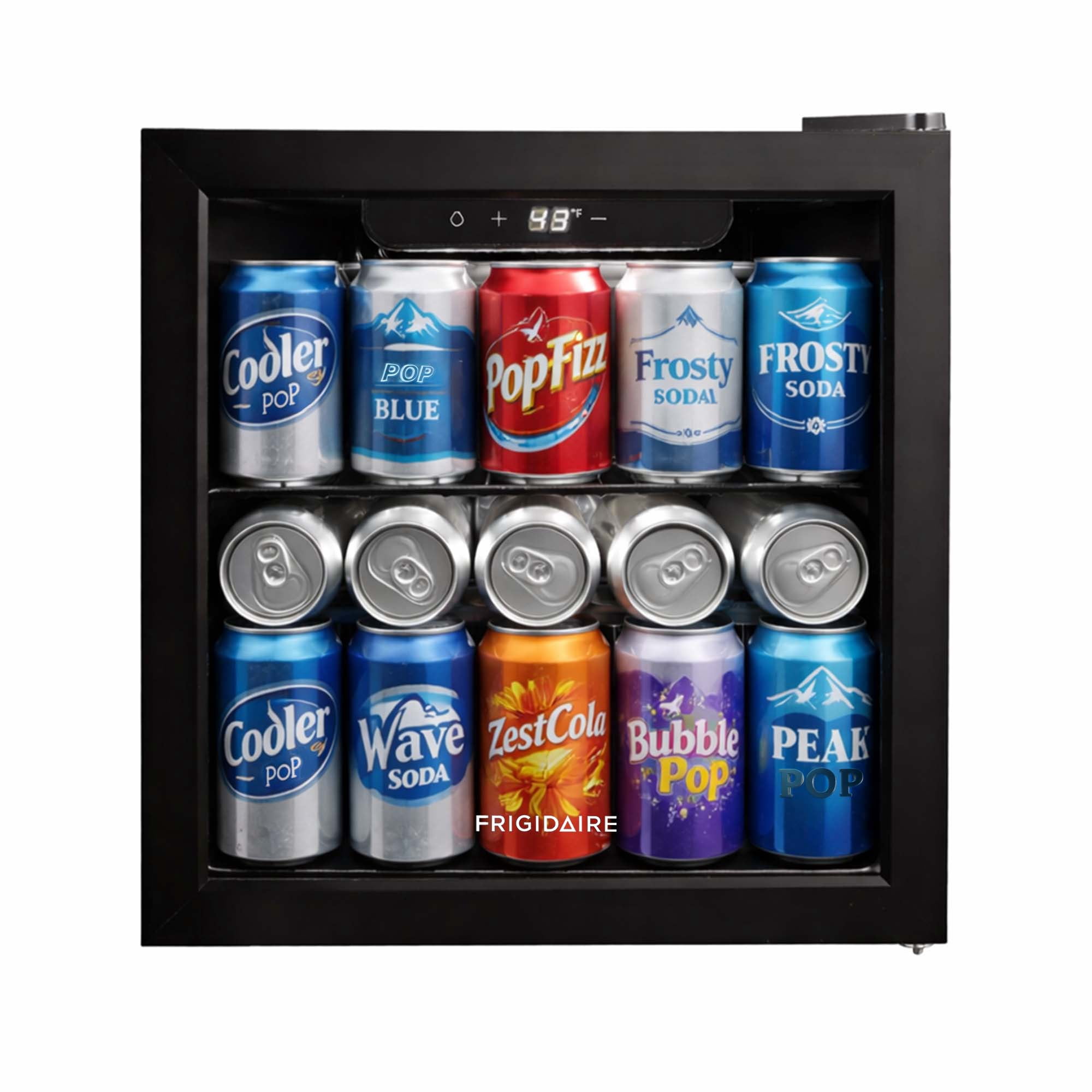 Frigidaire 1.3 Cu. ft. 36L Glass Door Beverage Refrigerator, 47 Can Capacity Mini Fridge with Touch Controls