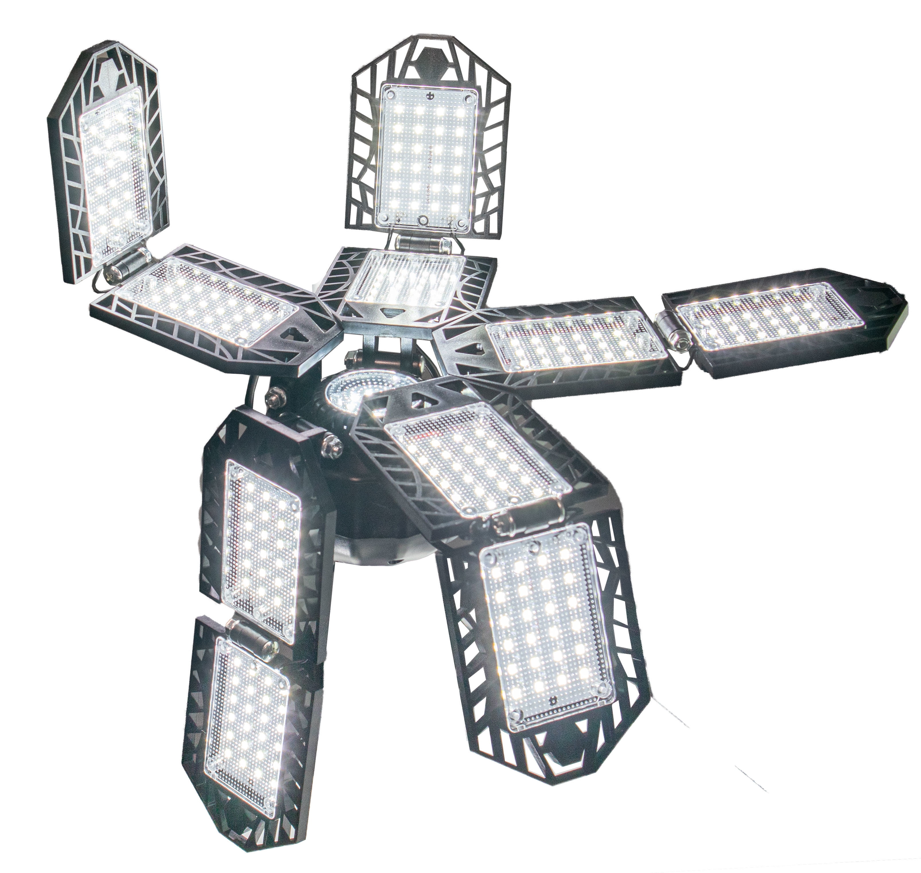 10 Leaf Garage Led Light Bulb 60W LED w/ Adjustable Aluminum Panels, 256 LEDs, E26/E27 6000K - 7200LM Ceiling Fixture for Basement Warehouse Workshop Home