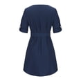 thumbnail image 4 of FAIWAD Robe Chemise à Col en V pour Femme, Manches Courtes, Boutonnée, Robe Tunique d'Été Décontractée, Mini-Robe avec Ceinture, 4 of 5