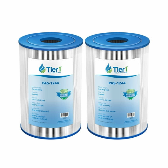 Tier1 Pool & Spa Filter Cartridge 2-pk | Replacement for Unicel 4CH-22, Freeflow Lagas FF-150, CLX TLX, Pleatco PFF25P4, Filbur FC-2399 and More | 25 sq ft Pleated Fabric Filter Media