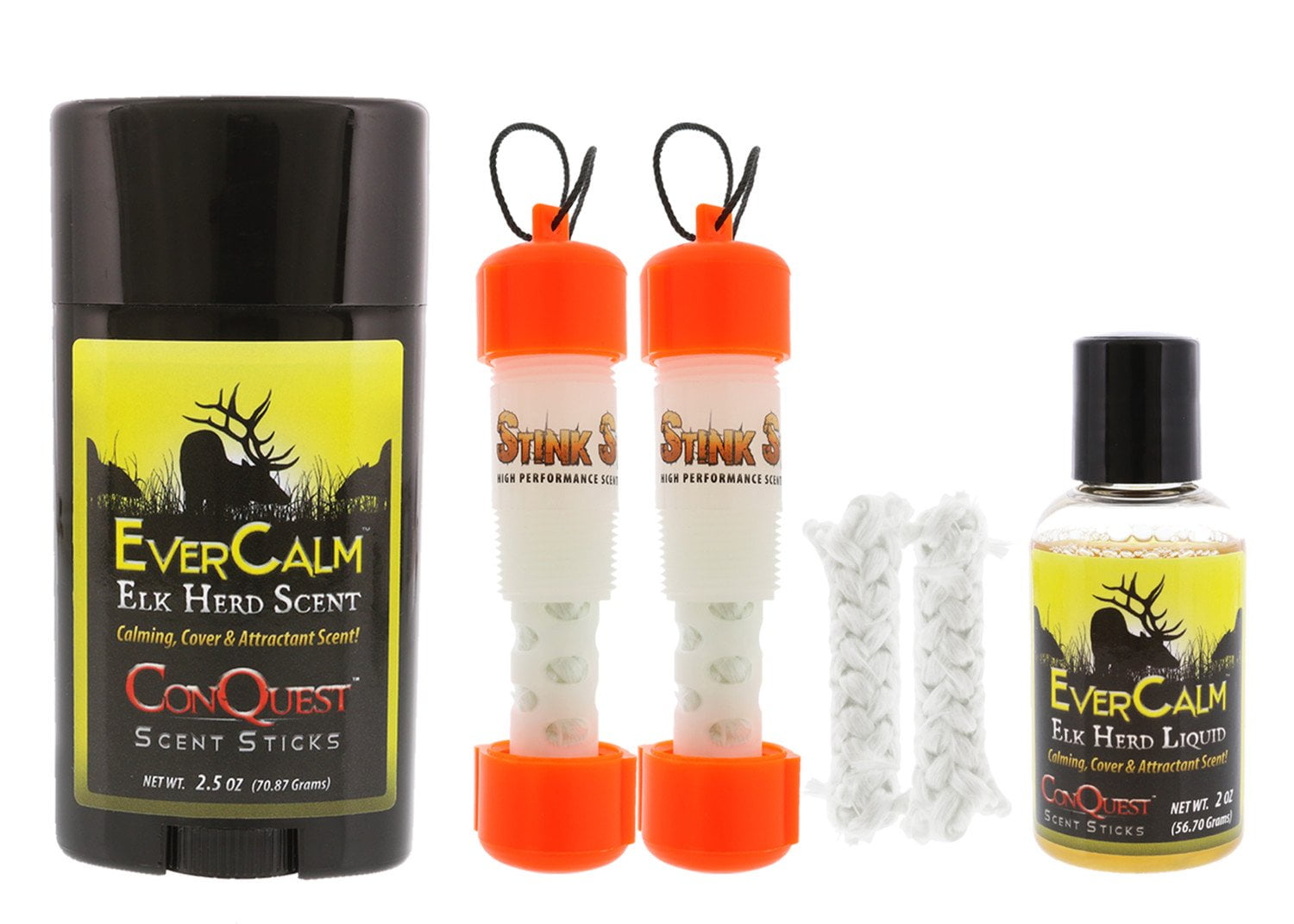 ConQuest Scents, Elk Bundle, EverCalm Dispenser, Hunting Stick, Herd Liquid