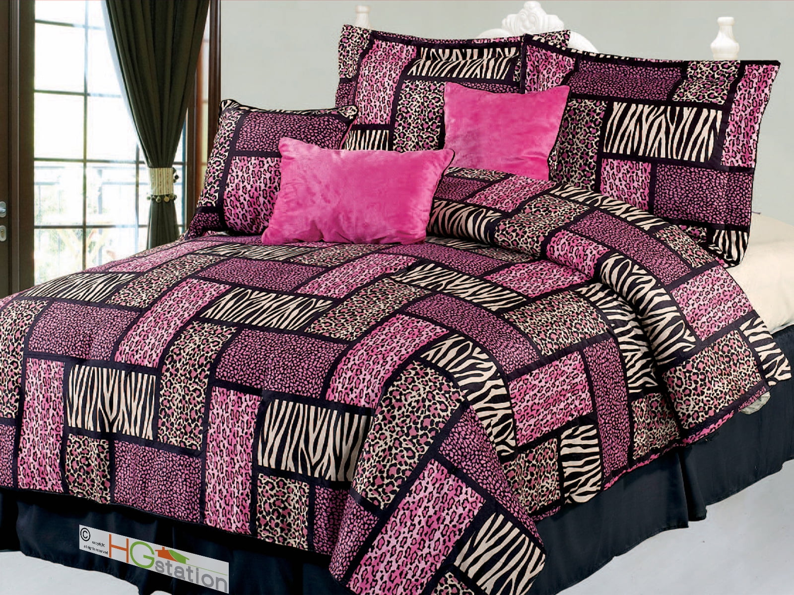 11 Pc Big Cat Feline Modern Rectangle Patchwork Leopard Cheetah