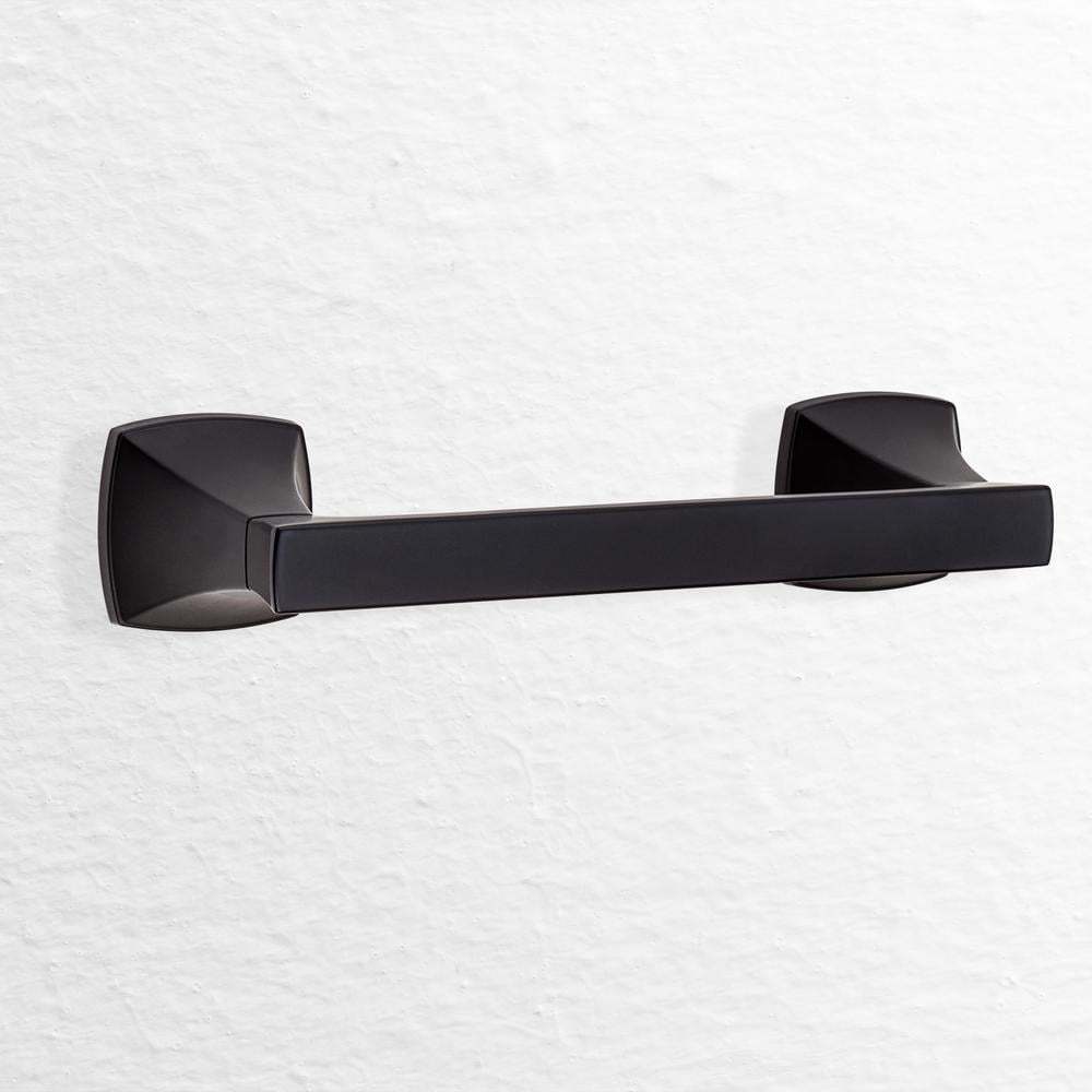 Pfister Venturi Double Post Toilet Paper Holder in Matte Black BPHVN0B