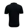 thumbnail image 3 of Hfyihgf Men's Polo Shirts Retro Knit Shirt 70s Vintage Striped Knit Cardigan Shirt Short Sleeve Button Down Golf Shirts(Black,M), 3 of 3