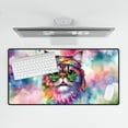 thumbnail image 4 of Hippie Exotic Shorthair Portrait Watercolor Tie-Dye Vintage Styles Desk Mat Full Keyboard Mouse Pad Cat Lover Kitten Owner Gifts Large Mousepad - 00014, 4 of 5
