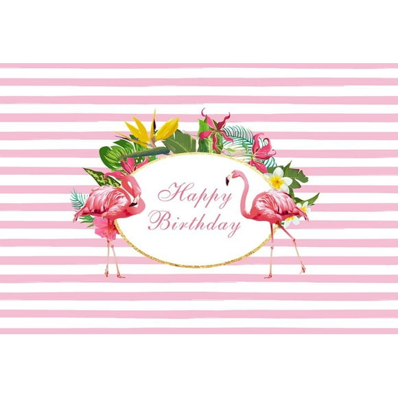 YUSDECOR 7x5ft Baby birthday banner backdrop Pink nad white stripes backdrop Photography Backdrops Photo booth Backdrop Baby shower