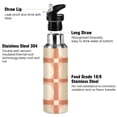 thumbnail image 3 of Yayeee 20oz Insulated Water Bottle Double Wall Stainless Steel with Flip Straw Lid, Beige Geometric, 3 of 7