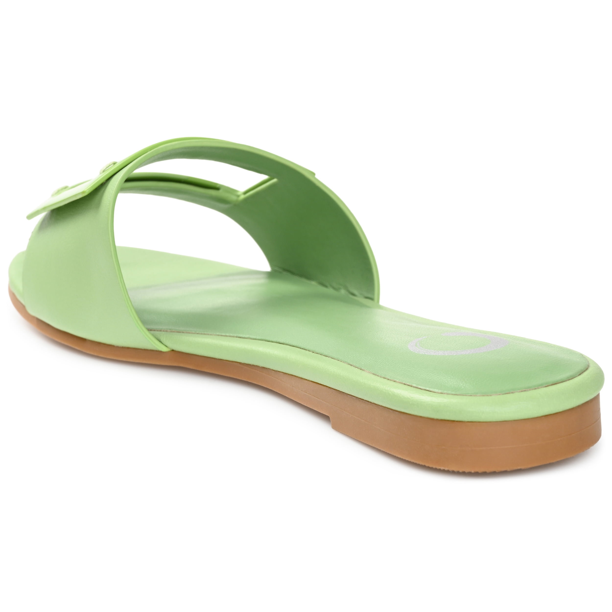 Journee Womens Clair Slide Low Block Heel Sandals