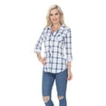 thumbnail image 4 of White Mark Women's Oakley Plaid Top, 4 of 5