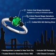 thumbnail image 2 of Gem Stone King 925 Sterling Silver Green Nano Emerald and Black Onyx Engagement Ring for Women | 0.86 Cttw | Oval 7X5MM | Gemstone May Birthstone | Size 7, 2 of 6