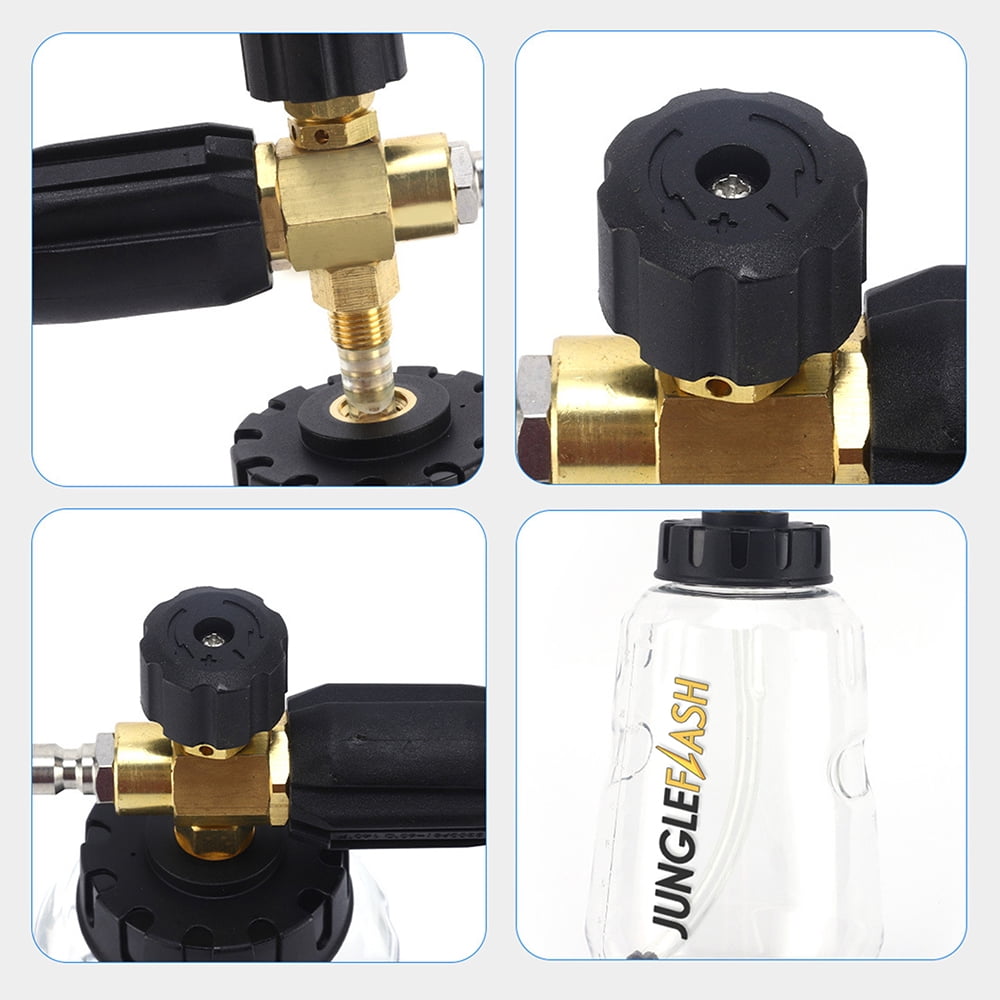 JUNGLEFLASH 1L Foam Sprayer for Car Wash Garden Cleaning & Boat Wash 1/4in Quick Connect 3600PSI High Pressure Washer Foam Cannon