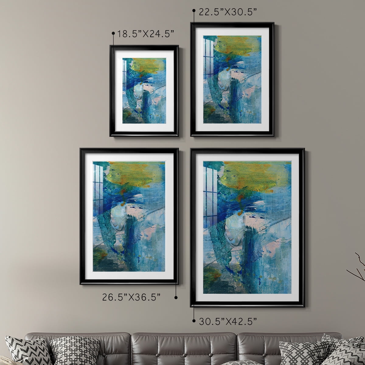 Wexford Home Spring Winds III Premium Framed Print, 22.5" x 30.5" - Ready to Hang, Black (Set of 2)