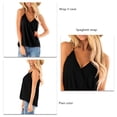 thumbnail image 4 of Camisola con cuello en V envolvente para mujer, camiseta sin mangas con tirantes finos de Color liso elegante de verano, camiseta sin mangas para oficina, negro L, 4 of 5
