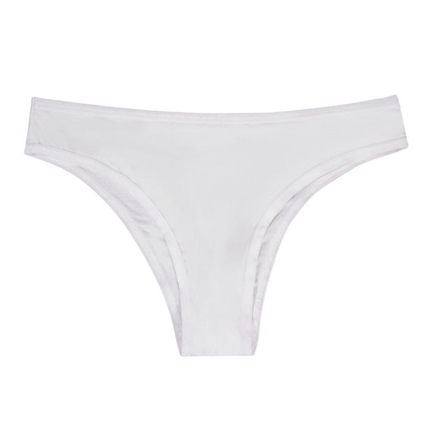 Gibobby Bikini elástico algodón Calzoncillos generales cómodos para las cuatro estaciones para mujer, bragas de Color sólido transpirables sin costuras de cintura media y(Blanco, XL)