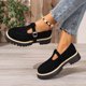 thumbnail image 5 of Zapatos de Tacón Bajo de Moda Casual Versátil Más Tamaño de Color Sólido Dedo Redondo de un Pie Mochilas con Correas de Zapato Ajustables para Tacones, 5 of 9