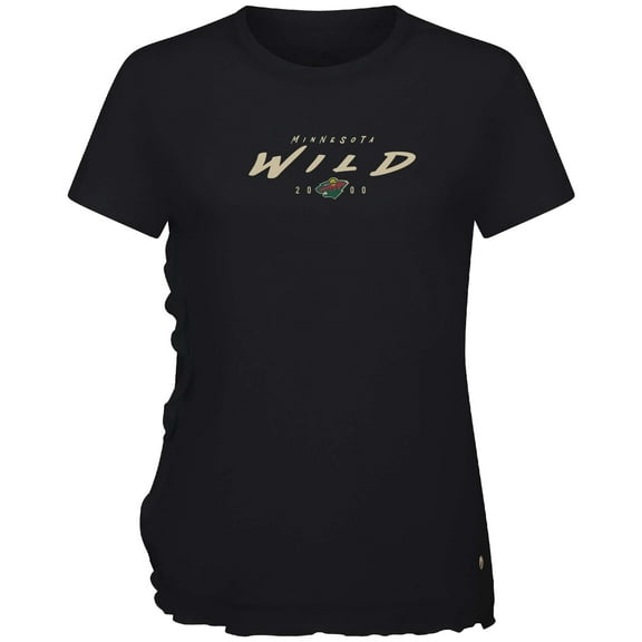 Women's Levelwear  Black Minnesota Wild  Airflow Scratched T-Shirt