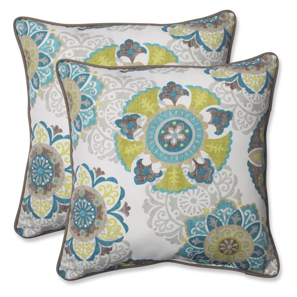 Pillow Perfect Outdoor/ Indoor Allodala Oasis 18.5inch Throw Pillow (Set of 2)